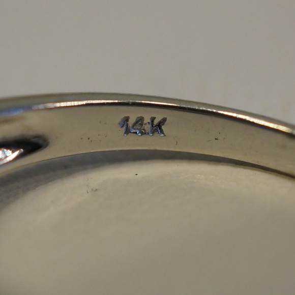 14KW Gold Genuine Blue Sapphire & Diamond Ring - Picture 6 of 9